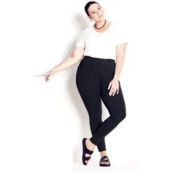 Women's Plus Size Supima® High Rise Legging Black - Average | AVENUE LEISURE -Agnes Orinda Shop GUEST 5cf70d87 70b6 496d 8b63 6c9bdc5d6f6b