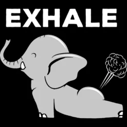 Junior's Design By Humans Exhale Elephant Beyond Yoga Meditation By JplusFunny T-Shirt