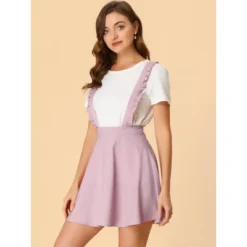 Allegra K Women's Ruffle Strap Solid A-line Flared Suspender Mini Skirt -Agnes Orinda Shop GUEST 5fe74dda 8cc6 4daf 8099 4634fe70dfb4