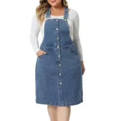 Agnes Orinda Women's Plus Size Jeans Button Front Adjustable Strap Denim Overall Dress -Agnes Orinda Shop GUEST 602ae3ae 0036 4f12 be96 d26a099f3d97