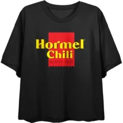 Hormel Chili 1891 Logo Women's Black Crop T-shirt -Agnes Orinda Shop GUEST 60cfa4a2 b656 4890 b196 fb51a411625a
