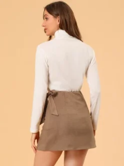 Allegra K Women's Faux Suede Tie Waisted A-Line Wrap Mini Short Skirt 11 Allegra K Women's Faux Suede Tie Waisted A-Line Wrap Mini Short Skirt -Agnes Orinda Shop GUEST 6286f1d9 f469 46be 8900 665a70cc219a