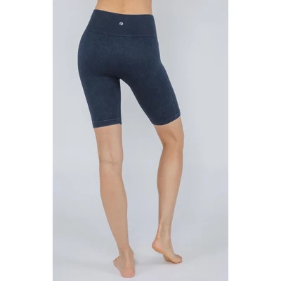 90 Degree By Reflex - Women's Washed Ribbed High Waist 9" Biker Shorts 3 90 Degree By Reflex - Women's Washed Ribbed High Waist 9" Biker Shorts - Image 3