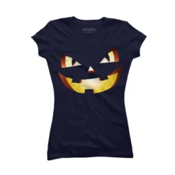 Junior's Design By Humans Halloween Pumpkin Evil Smiley Face By Artdim T-Shirt -Agnes Orinda Shop GUEST 65d93536 ef70 443a 9839 e12a5aa1cb31