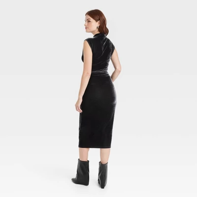 Women's Velour Side Ruched Drapery Bodycon Dress - A New Day™ 1 Women's Velour Side Ruched Drapery Bodycon Dress - A New Day™