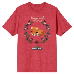 Minecraft Sleeping Fox Ladies Red Heather T-shirt -Agnes Orinda Shop GUEST 6714d5df dd5d 4650 b037 6e199f454e44
