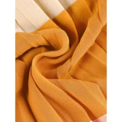 Allegra K Women's Elastic Waist Color Block A-Line Midi Pleated Chiffon Skirt -Agnes Orinda Shop GUEST 6923283b 2c09 46b5 9dae f2c2db4da899