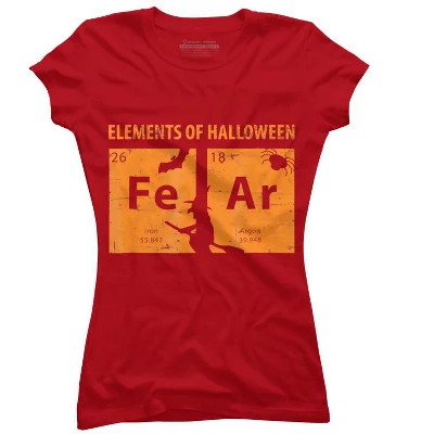 Junior's Design By Humans Elements Of Halloween Tee (FeAr) Periodically By Luckyst T-Shirt 6 Junior's Design By Humans Elements Of Halloween Tee (FeAr) Periodically By Luckyst T-Shirt - Image 6