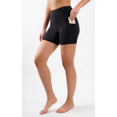 Yogalicious Womens Lux Polygiene Tribeca 9" High Waist Side Pocket Bike Short 3 Yogalicious Womens Lux Polygiene Tribeca 9" High Waist Side Pocket Bike Short - Image 3