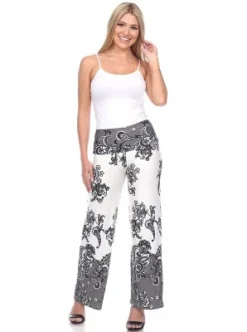 Women's Floral Paisley Printed Palazzo Pants - White Mark -Agnes Orinda Shop GUEST 751876b6 0276 4cbf acab 3252623dfe6f