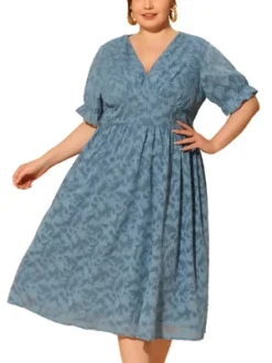 Agnes Orinda Women's Plus Size Elegant Lace Floral Ruffle Short Sleeve V Neck Trendy Midi Dresses -Agnes Orinda Shop GUEST 76d6ee29 02c5 4910 83b7 e86058c25a2f