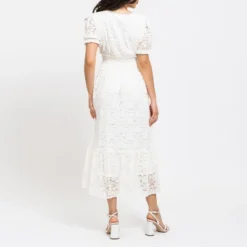 August Sky Women's Lace Overlay Midi Dress