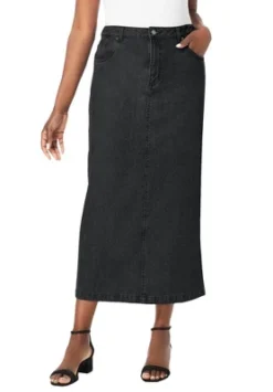 Jessica London Women’s Plus Size Classic Cotton Denim Midi Skirt -Agnes Orinda Shop GUEST 789d7434 0201 47d8 b138 5e84e586de7c