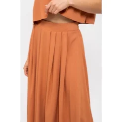 August Sky Women's Pleated Solid Midi Skirt -Agnes Orinda Shop GUEST 798ec517 7da3 4def ab3a 69a80b0e951d