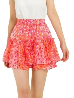 Allegra K Women's Summer Floral Tiered Ruffle Skirts Cute Mini Skirt -Agnes Orinda Shop GUEST 79a56bb8 62f3 49d3 8524 0d1fb86fb835