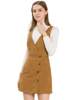 Allegra K Women's Corduroy Mini V Neck Vintage A-Line Bib Overall Pinafore Skirts 20 Allegra K Women's Corduroy Mini V Neck Vintage A-Line Bib Overall Pinafore Skirts -Agnes Orinda Shop GUEST 79b674a2 ee22 466d bc06 fd64cc777462