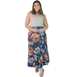 Plus Size Floral Pattern Elastic Waistband Ankle Length Maxi Skirt -Agnes Orinda Shop GUEST 79d7aa52 e023 4393 915e e39237abacb0