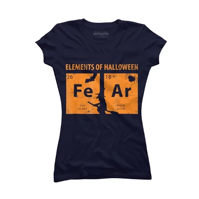 Junior's Design By Humans Elements Of Halloween Tee (FeAr) Periodically By Luckyst T-Shirt 5 Junior's Design By Humans Elements Of Halloween Tee (FeAr) Periodically By Luckyst T-Shirt - Image 5