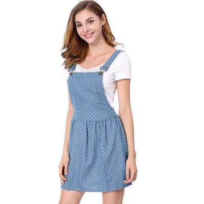 Allegra K Women's Pattern Overall Adjustable Shoulder Suspender Straps Mini Skirt 1 Allegra K Women's Pattern Overall Adjustable Shoulder Suspender Straps Mini Skirt