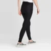 Women's Drawstring High Waisted Lounge Leggings With Pockets - A New Day™ Black