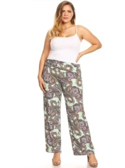 Women's Plus Size Paisley Printed Palazzo Pants - White Mark -Agnes Orinda Shop GUEST 830c6b3d ce13 44b9 830e 93716eb0216c