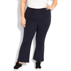 Women's Plus Size Supima® Bootleg Legging Navy - Tall | AVENUE -Agnes Orinda Shop GUEST 833934eb 9b1f 4e91 b49d 7ea9723f5ff6