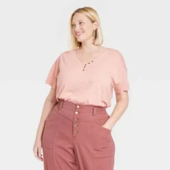 Women's Short Sleeve Essential Henley Tunic T-Shirt - Knox Rose™ -Agnes Orinda Shop GUEST 83f4b374 3ff2 423d 96f6 914204be2594