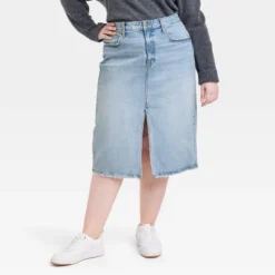 Women's High-Rise Denim Midi Skirt - Universal Thread™ -Agnes Orinda Shop GUEST 843c2e90 0646 46f2 b841 f21047ea522a
