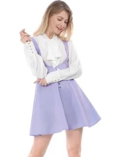 Allegra K Women's Button Overalls Pinafore Suspenders Skirt -Agnes Orinda Shop GUEST 856a5785 8f94 432a 9c5f 06b497916833