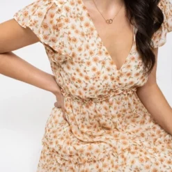 August Sky Women's Floral Ruffle Sleeve Tiered Midi Dress -Agnes Orinda Shop GUEST 861cb315 90d2 47e0 8599 00a5f237725b