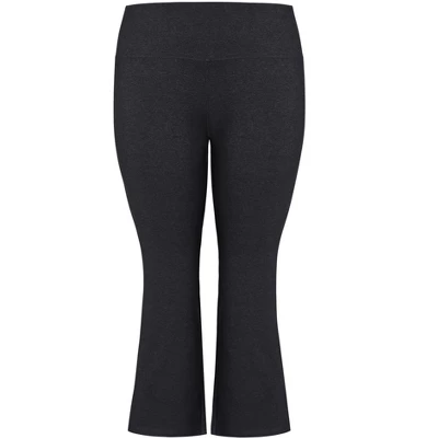 Women's Plus Size Pima Bootleg Legging Charcoal - Tall | AVE LEISURE 4 Women's Plus Size Pima Bootleg Legging Charcoal - Tall | AVE LEISURE - Image 4