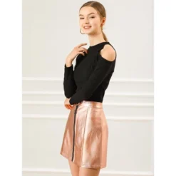 Allegra K Women's Metallic Shiny Holographic High Waist Zipper Mini Skirts 13 Allegra K Women's Metallic Shiny Holographic High Waist Zipper Mini Skirts -Agnes Orinda Shop GUEST 892dcbb8 0387 4384 943e b65289654c14