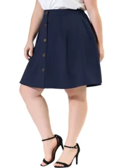 Agnes Orinda Women's Plus Size Work A Line Elastic Waist Flare Skirts -Agnes Orinda Shop GUEST 8a20d7ba 5b82 4312 b875 bab16cfe6af2