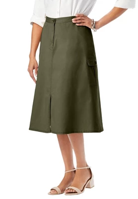 Jessica London Women’s Plus Size Chino Utility Skirt 1 Jessica London Women’s Plus Size Chino Utility Skirt