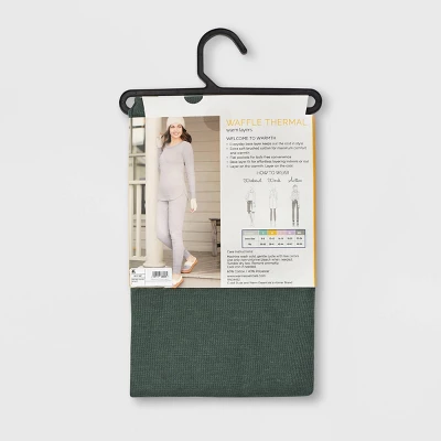 Warm Essentials By Cuddl Duds Women's Waffle Ribbed Trimmed Leggings With Pockets 2 Warm Essentials By Cuddl Duds Women's Waffle Ribbed Trimmed Leggings With Pockets - Image 2