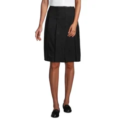 Lands' End Lands' End School Uniform Women's Tall Solid Box Pleat Skirt Top Of Knee