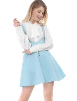 Allegra K Women's Button Overalls Pinafore Suspenders Skirt -Agnes Orinda Shop GUEST 8f3a8265 0d35 4fe4 934d f47f9e6d97be