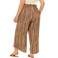 Agnes Orinda Women's Plus Size Split Elastic Waist Flowy Striped Casual Wide Leg Fashion Pants -Agnes Orinda Shop GUEST 8f8b7873 2119 41bd 85b7 839aef00b1ab
