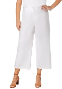 Jessica London Women’s Plus Size Wide-Leg Stretch Poplin Crop Pant -Agnes Orinda Shop GUEST 91191973 c6b4 4bba b45c 8dca0fb1b2c0