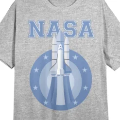 NASA Shuttle Logo Women's Heather Gray Short Sleeve Crew Neck Sleep Shirt