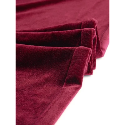 Allegra K Women's Velvet Tie Waist Stretchy Wide Leg Pants With Pockets 5 Allegra K Women's Velvet Tie Waist Stretchy Wide Leg Pants With Pockets - Image 5