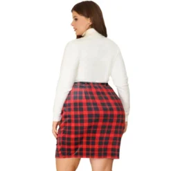 Agnes Orinda Women's Plus Size Pencil Skirt Above The Knee Elastic Waist Plaid Velvet Skirts -Agnes Orinda Shop GUEST 92c21b87 61de 4fe7 8c60 0ea6f68c5ebb