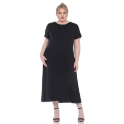 Plus Size Short Sleeves Maxi Dress - White Mark -Agnes Orinda Shop GUEST 9881c504 2f3d 4ba2 bd13 5658f9466187