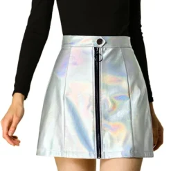 Allegra K Women's Metallic Shiny Holographic High Waist Zipper Mini Skirts 21 Allegra K Women's Metallic Shiny Holographic High Waist Zipper Mini Skirts -Agnes Orinda Shop GUEST 9943ae5f 40fb 49c4 853e d25e73fd07a2