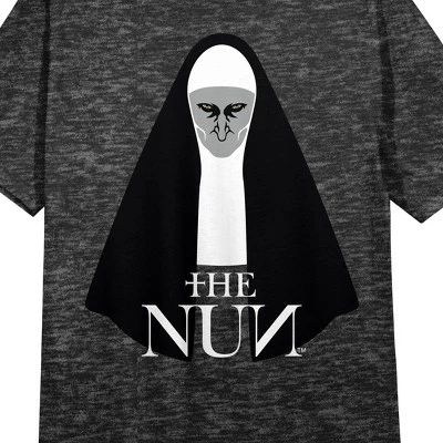 The Nun Logo Crew Neck Short Sleeve Charcoal Heather Women's Night Shirt 1 The Nun Logo Crew Neck Short Sleeve Charcoal Heather Women's Night Shirt