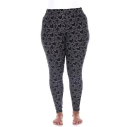 Women's Plus Size Super Soft Midi-Rise Printed Leggings - One Size Fits Most Plus - White Mark -Agnes Orinda Shop GUEST 9a685141 81fa 4623 aa05 812090482713