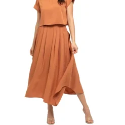 August Sky Women's Pleated Solid Midi Skirt -Agnes Orinda Shop GUEST 9b581fa8 57dd 49fe 98d3 1fce69f2bf2a