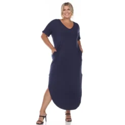 Plus Size Short Sleeve V-neck Maxi Dress -Agnes Orinda Shop GUEST 9dad16e2 7b1b 491e 9784 14fb8e037e3b