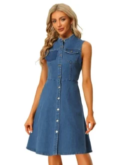 Allegra K Women's Sleeveless Button Down Distressed Midi Denim Shirt Dress 9 Allegra K Women's Sleeveless Button Down Distressed Midi Denim Shirt Dress -Agnes Orinda Shop GUEST a5776335 946a 4aae a79e 79c62da7a998