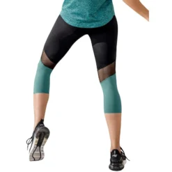 Leonisa Mid-Rise Capri Legging With Breathable Mesh Inserts At The Knee -